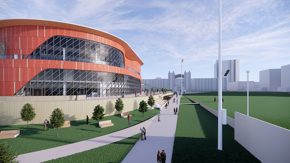 Rendering of the exterior design concept for the new Taylor Family Campus Centre